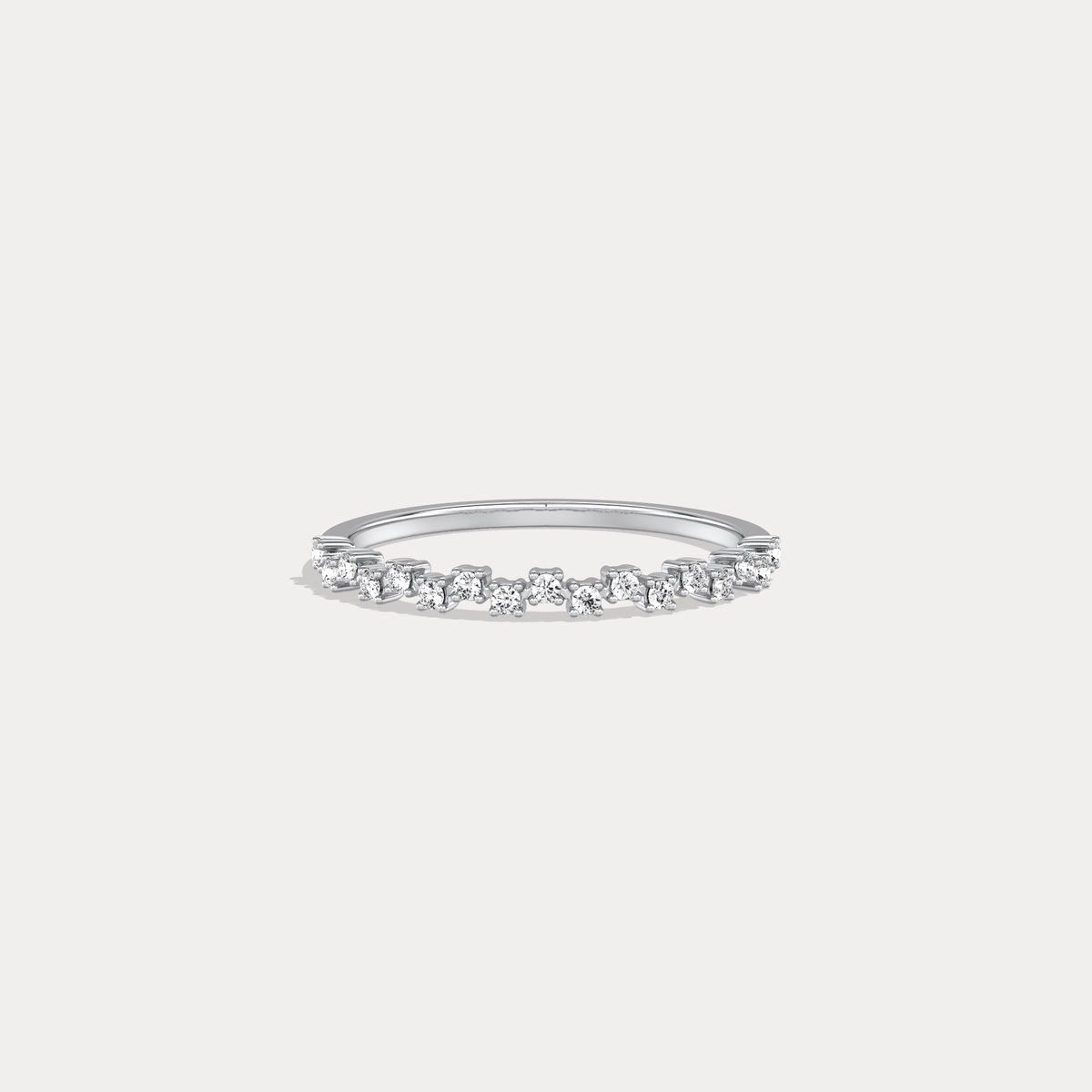 Petite Lab Diamond Cluster Wedding Ring In 14K Solid Gold/Platinum - Rings