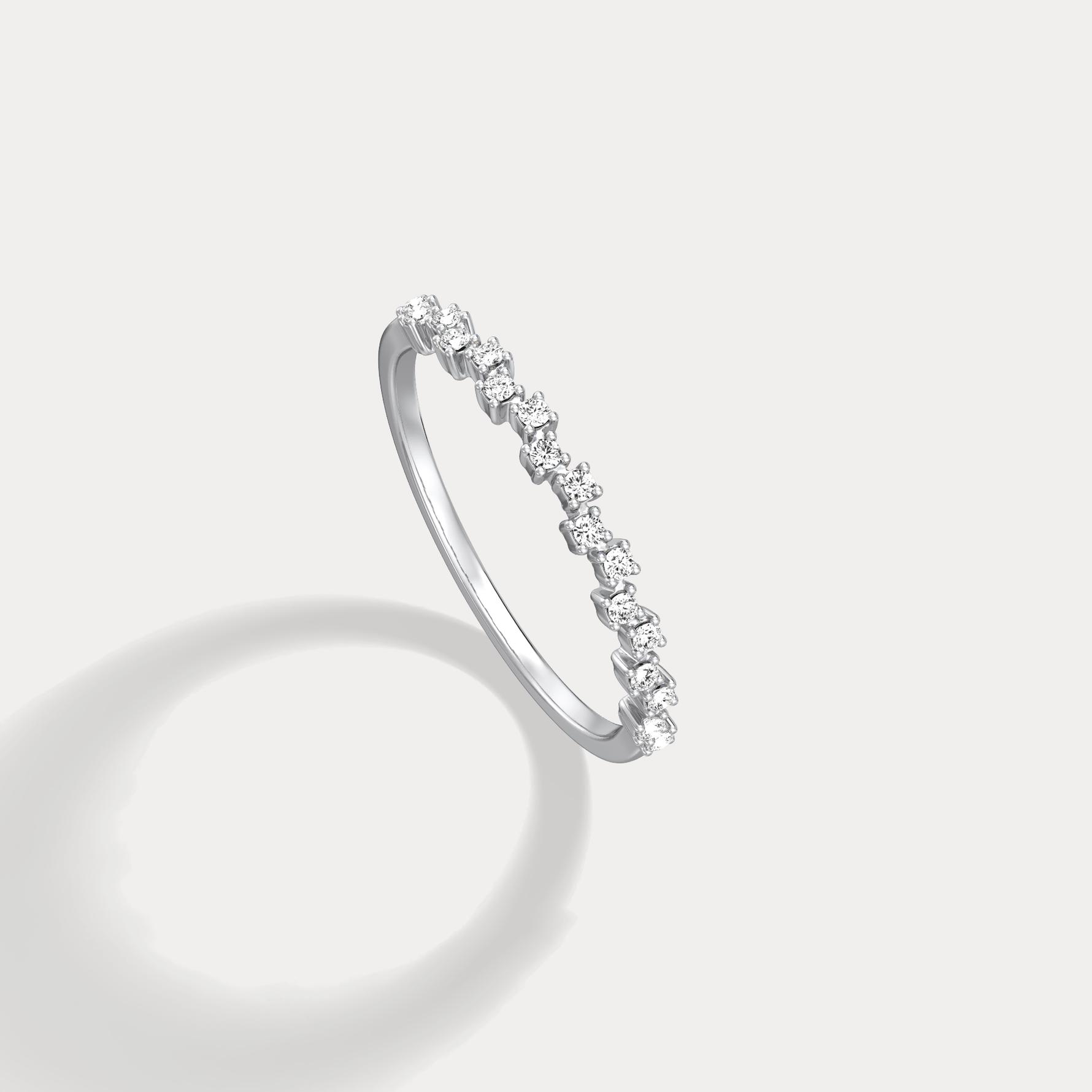 Petite Lab Diamond Cluster Wedding Ring In 14K Solid Gold/Platinum - Rings