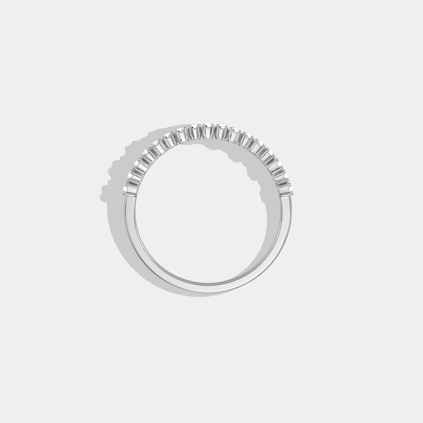 Petite Lab Diamond Cluster Wedding Ring In 14K Solid Gold/Platinum - Rings