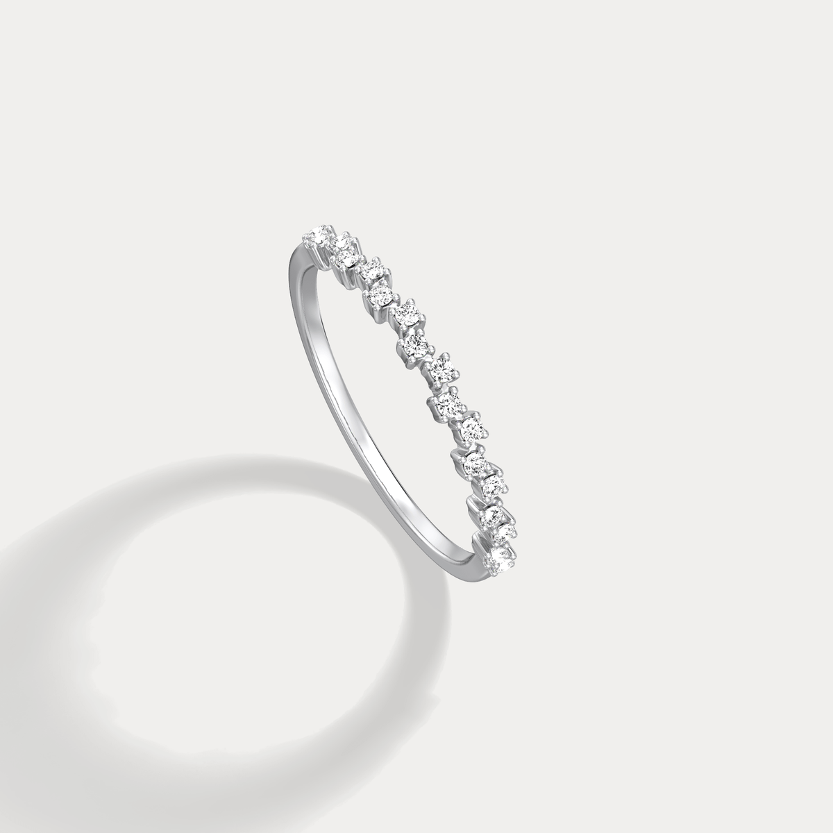 Petite Lab Diamond Cluster Wedding Ring In 14K Solid Gold/Platinum - Rings