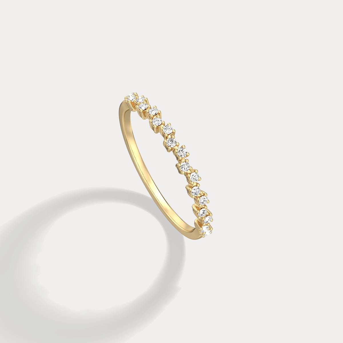 Petite Lab Diamond Cluster Wedding Ring In 14K Solid Gold/Platinum - Rings
