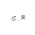Octagon Bezel Set 2CTW Emerald Cut Solitaire Diamond Stud Earrings - Earrings