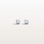 Ethical Lab Grown Asscher Cut Ear Studs In 14K Solid Gold/Platinum - Earrings