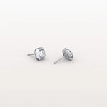 Ethical Lab Grown Asscher Cut Ear Studs In 14K Solid Gold/Platinum - Earrings