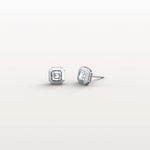 Ethical Lab Grown Asscher Cut Ear Studs In 14K Solid Gold/Platinum - Earrings