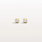 Ethical Lab Grown Asscher Cut Ear Studs In 14K Solid Gold/Platinum - Earrings
