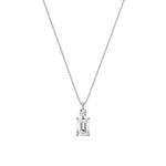 1CT Emerald Cut Lab Diamond Pendant Necklace In 14K Solid Gold/Platinum - Necklaces