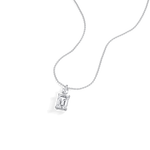 1CT Emerald Cut Lab Diamond Pendant Necklace In 14K Solid Gold/Platinum - Necklaces