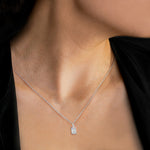 1CT Emerald Cut Lab Diamond Pendant Necklace In 14K Solid Gold/Platinum - Necklaces