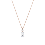 1CT Emerald Cut Lab Diamond Pendant Necklace In 14K Solid Gold/Platinum - Necklaces