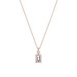 1CT Emerald Cut Lab Diamond Pendant Necklace In 14K Solid Gold/Platinum - Necklaces