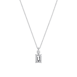 1CT Emerald Cut Lab Diamond Pendant Necklace In 14K Solid Gold/Platinum - Necklaces