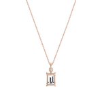 2CT Emerald Cut Lab Diamond Pendant Necklace In 14K Solid Gold/Platinum - Necklaces
