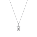2CT Emerald Cut Lab Diamond Pendant Necklace In 14K Solid Gold/Platinum - Necklaces