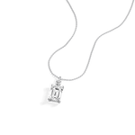 2CT Emerald Cut Lab Diamond Pendant Necklace In 14K Solid Gold/Platinum - Necklaces