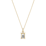 2CT Emerald Cut Lab Diamond Pendant Necklace In 14K Solid Gold/Platinum - Necklaces