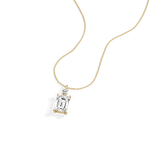 2CT Emerald Cut Lab Diamond Pendant Necklace In 14K Solid Gold/Platinum - Necklaces