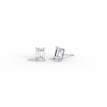 2CTW Claw Prong Emerald Lab Grown Diamond IGI Stud Earring - Earrings