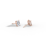 2CTW Claw Prong Emerald Lab Grown Diamond IGI Stud Earring - Earrings