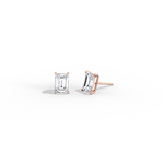 2CTW Claw Prong Emerald Lab Grown Diamond IGI Stud Earring - Earrings