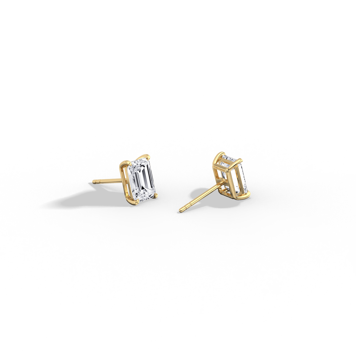 2CTW Claw Prong Emerald Lab Grown Diamond IGI Stud Earring - Earrings