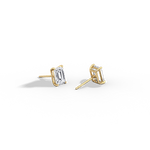 2CTW Claw Prong Emerald Lab Grown Diamond IGI Stud Earring - Earrings