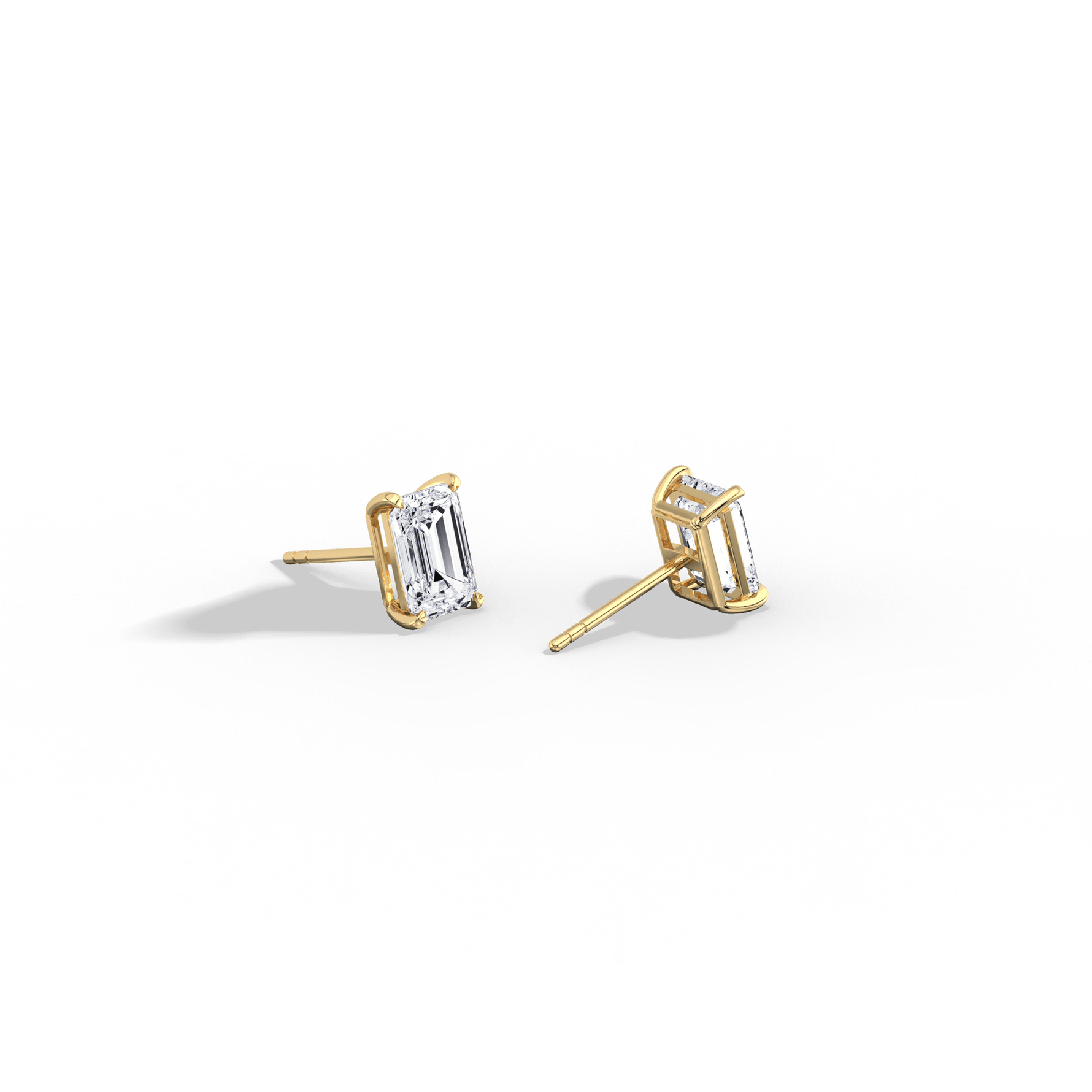 2CTW Claw Prong Emerald Lab Grown Diamond IGI Stud Earring - Earrings