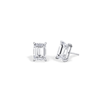 6CTW Claw Prong Emerald Lab Grown Diamond Solitaire Stud Earrings - Earrings