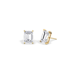 6CTW Claw Prong Emerald Lab Grown Diamond Solitaire Stud Earrings - Earrings