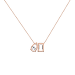 6CTW Emerald and Pear Cut Lab Diamond Toi et Moi Necklace - 
