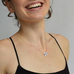 6CTW Emerald and Pear Cut Lab Diamond Toi et Moi Necklace - 