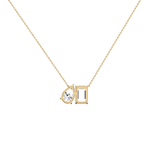 6CTW Emerald and Pear Cut Lab Diamond Toi et Moi Necklace - 