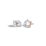 12CTW Lab Diamond Toi Et Moi Stud Earring In 14K Solid Gold/Platinum - 