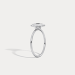 14K Solid Gold Halo Promise Ring With 0.61CTW Lab Diamond - Rings