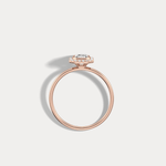 14K Solid Gold Halo Promise Ring With 0.61CTW Lab Diamond - Rings