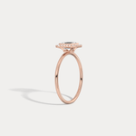 14K Solid Gold Halo Promise Ring With 0.61CTW Lab Diamond - Rings