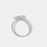 14K Solid Gold Halo Promise Ring With 0.61CTW Lab Diamond - Rings