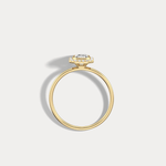 14K Solid Gold Halo Promise Ring With 0.61CTW Lab Diamond - Rings
