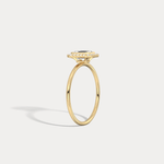 14K Solid Gold Halo Promise Ring With 0.61CTW Lab Diamond - Rings