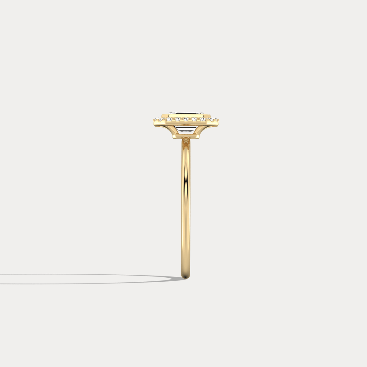 14K Solid Gold Halo Promise Ring With 0.61CTW Lab Diamond - Rings