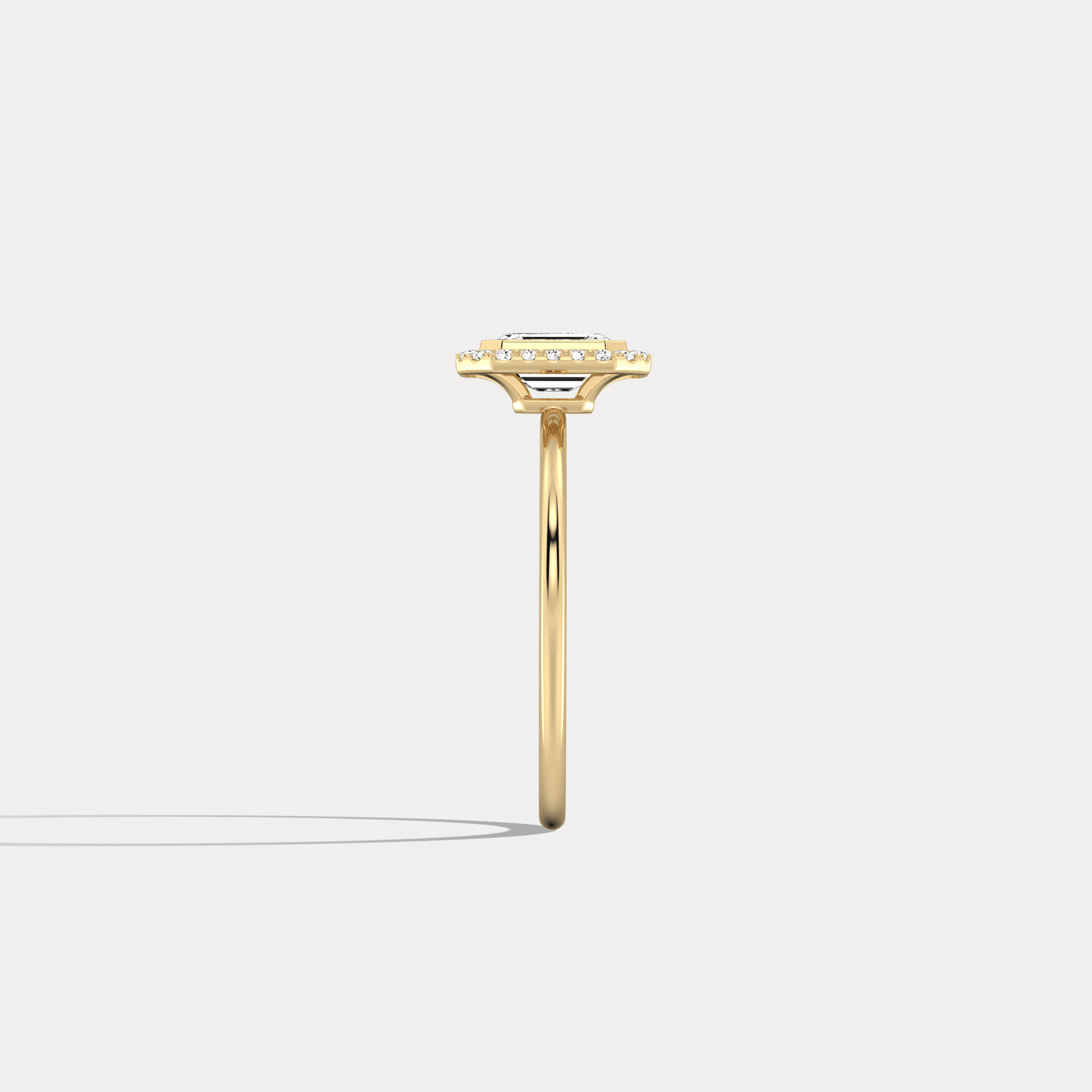 14K Solid Gold Halo Promise Ring With 0.61CTW Lab Diamond - Rings