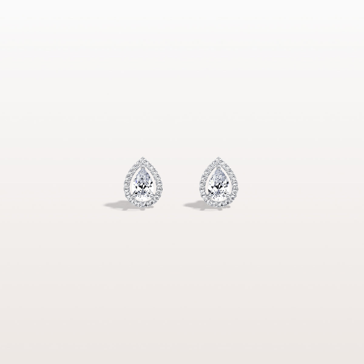 Halo Pear - Shaped Lab Diamond Stud Earrings - Earrings