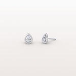 Halo Pear - Shaped Lab Diamond Stud Earrings - Earrings