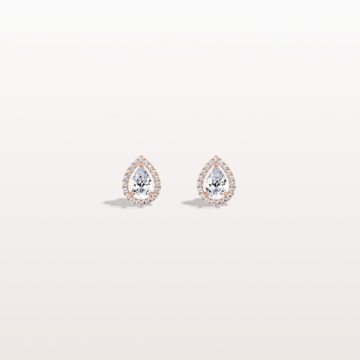 Halo Pear - Shaped Lab Diamond Stud Earrings - Earrings