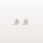 Halo Pear - Shaped Lab Diamond Stud Earrings - Earrings