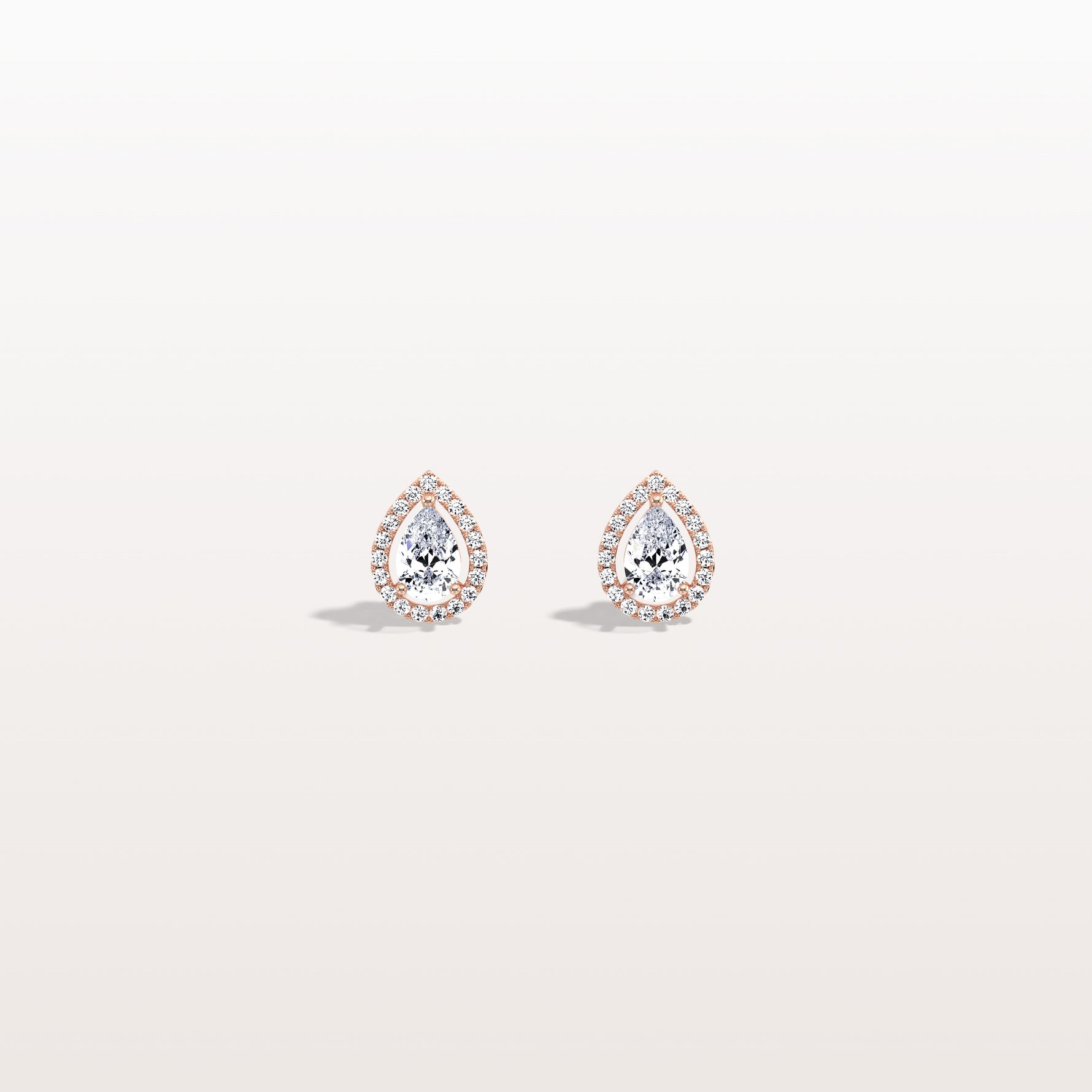 Halo Pear - Shaped Lab Diamond Stud Earrings - Earrings