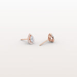 Halo Pear - Shaped Lab Diamond Stud Earrings - Earrings