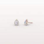 Halo Pear - Shaped Lab Diamond Stud Earrings - Earrings