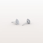 Halo Pear - Shaped Lab Diamond Stud Earrings - Earrings
