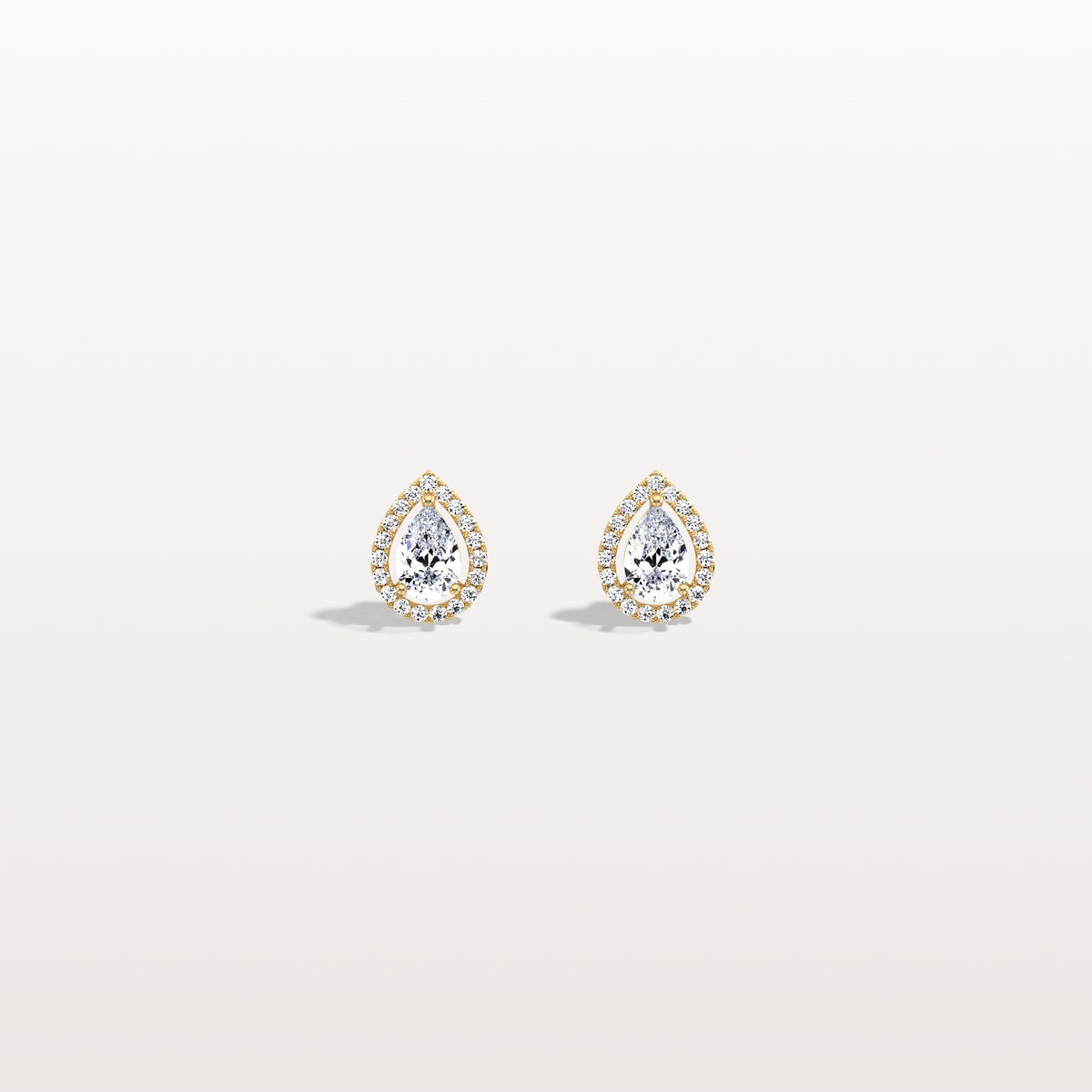 Halo Pear - Shaped Lab Diamond Stud Earrings - Earrings